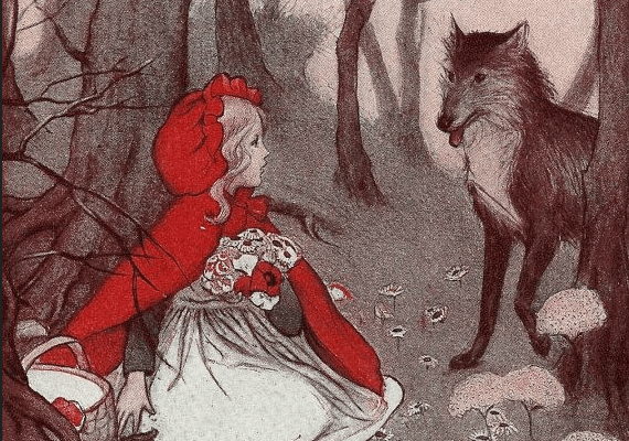 Rape is always a viable possibility, when a power imbalance exists. Concept Little Red Riding Hood